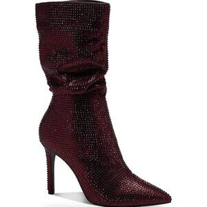 Thalia Sodi Womens Raquell Pointed Toe Rhinestones Mid-Calf Boots